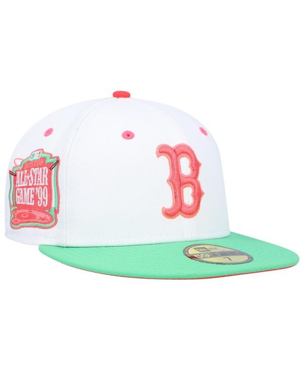 楽天ReVida 楽天市場店【送料無料】 ニューエラ メンズ 帽子 アクセサリー Men's White, Green Boston Red Sox 1999 MLB All-Star Game Watermelon Lolli 59FIFTY Fitted Hat White, Green