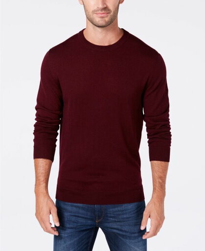 【送料無料】 クラブルーム メンズ ニット・セーター アウター Men's Solid Crew Neck Merino Wool Blend Sweater Red Plum 【送料無料】 クラブルーム メンズ ニット・セーター アウター Men's Solid Crew Neck Merino Wool Blend Sweater Red Plum
