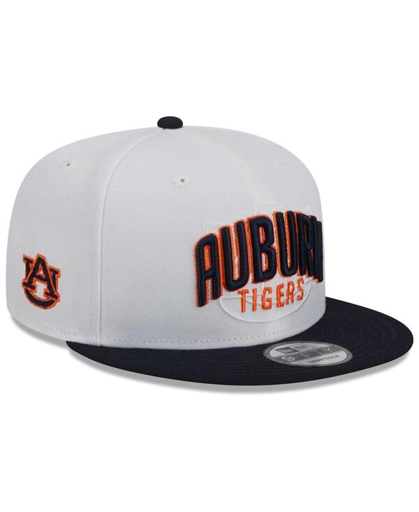 【送料無料】 ニューエラ メンズ 帽子 アクセサリー Men's White, Navy Auburn Tigers Two-Tone Layer 9FIFTY Snapback Hat White, Navy