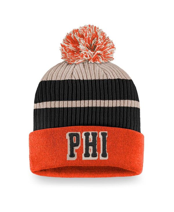 【送料無料】 ファナティクス メンズ 帽子 アクセサリー Men's Branded Orange Philadelphia Flyers True Classics Cuffed Knit Hat with Pom Orange