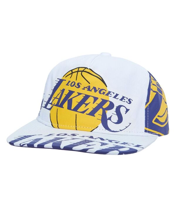 ミッチェル＆ネス 【送料無料】 ミッチェル&ネス メンズ 帽子 アクセサリー Men's White Los Angeles Lakers Hardwood Classics In Your Face Deadstock Snapback Hat White