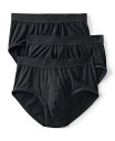 【送料無料】 ランズエンド メンズ ブリーフパンツ アンダーウェア Men's Flex Performance Brief 3 Pack Black