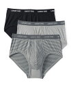 【送料無料】 ランズエンド メンズ ブリーフパンツ アンダーウェア Men's Comfort Knit Brief 3 Pack Black/gray 3 p...