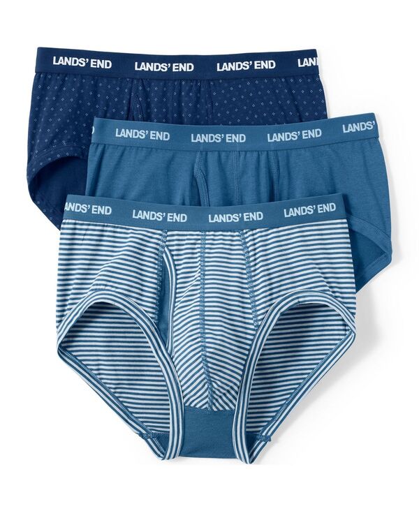 【送料無料】 ランズエンド メンズ ブリーフパンツ アンダーウェア Men's Comfort Knit Brief 3 Pack Blue/navy 3 pack