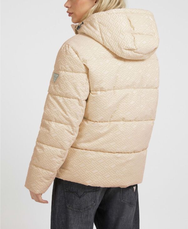 【送料無料】 ゲス メンズ ジャケット・ブルゾン ダウンジャケット アウター Men's Allover Logo Puffer Jacket Tan