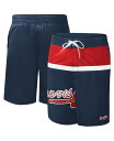 【送料無料】 カール バンクス メンズ ハーフパンツ・ショーツ 水着 Men's Navy Atlanta Braves Sea Wind Swim Shorts Navy(4)