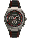 yz T@g[ tFK Y rv ANZT[ Men's Chronograph Edge Black Rubber Strap Watch 43mm Ip Gunmetal