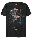 【送料無料】 フィフスサン メンズ Tシャツ トップス Marvel Men's Avengers Infinity War The Mighty Lightning Swing Of Thor Short Sleeve T-Shirt Black