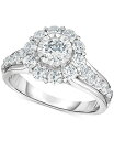 【送料無料】 トゥルーミラクル レディース リング アクセサリー Diamond Halo Engagement Ring (1 1/2 ct. t.w.) in 14K White Gold White Gold