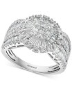 【送料無料】 エフィー レディース リング アクセサリー EFFY&reg; Diamond Baguette Cluster Statement Ring (1-1/2 ct. t.w.) in 14k White Gold White Gold