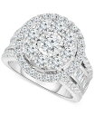 【送料無料】 トゥルーミラクル レディース リング アクセサリー Diamond Cluster Engagement Ring (3 ct. t.w.) in 10k White Gold White Gold