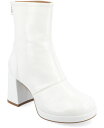 【送料無料】 ジュルネ コレクション レディース ブーツ レインブーツ シューズ Women 039 s Aylani Tru Comfort Foam Crinkle Patent Faux Leather Platform Boot Bone