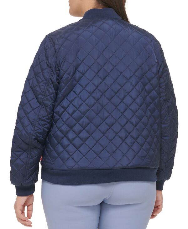 【送料無料】 リーバイス レディース ジャケット・ブルゾン アウター Plus Size Quilted Bomber Jacket Navy