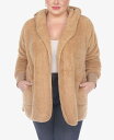 【送料無料】 ホワイトマーク レディース ジャケット・ブルゾン カーディガン アウター Plus Size Plush Hooded Cardigan Jack...