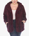 【送料無料】 ホワイトマーク レディース ジャケット・ブルゾン カーディガン アウター Plus Size Plush Hooded Cardigan Jack...