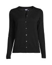 【送料無料】 ランズエンド レディース ニット セーター カーディガン アウター Women 039 s Fine Gauge Cotton Cardigan Sweater Black