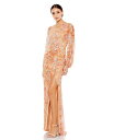 【送料無料】 マックダガル レディース ワンピース トップス Women's Floral Print Sequined Puff Sleeve Gown Ap...