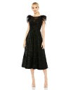 【送料無料】 マックダガル レディース ワンピース トップス Women's Feather Shoulder Embellished Dress Black