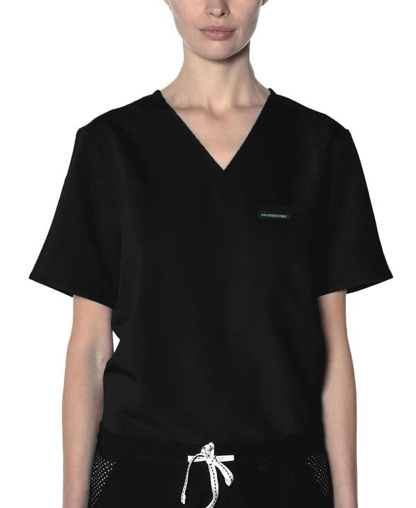 メンバーズオンリー レディース トップス シャツ Members Only Women's Bari 1-Pocket Scrub Top Black..