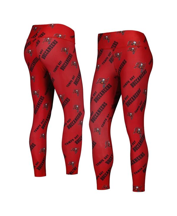 yz RZvc X|[c fB[X MX {gX Women's Red Tampa Bay Buccaneers Breakthrough Allover Print Lounge Leggings Red