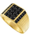 yz GXN@CA Y O ANZT[ Black Sapphire Ring (1-3/5 ct. t.w.) in 14k Gold-Plated Sterling Silver Gold Over Silver