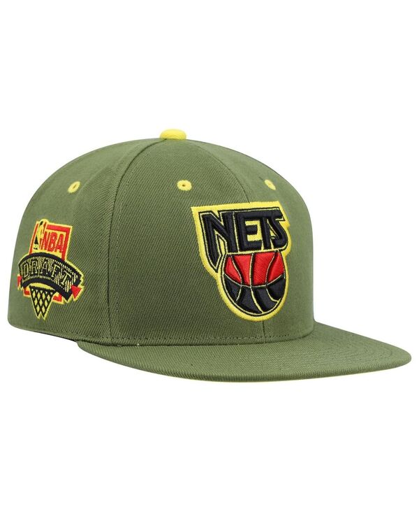 ミッチェル＆ネス 【送料無料】 ミッチェル&ネス メンズ 帽子 アクセサリー Men's x Lids Olive New Jersey Nets Dusty NBA Draft Hardwood Classics Fitted Hat Olive