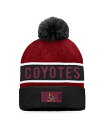 【送料無料】 ファナティクス メンズ 帽子 アクセサリー Men's Branded Black Garnet Arizona Coyotes Authentic Pro Rink Cuffed Knit Hat with Pom Black, Garnet(4)