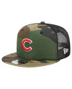 【送料無料】 ニューエラ メンズ 帽子 アクセサリー Men's Camo Chicago Cubs Woodland Camo Trucker 9FIFTY ...