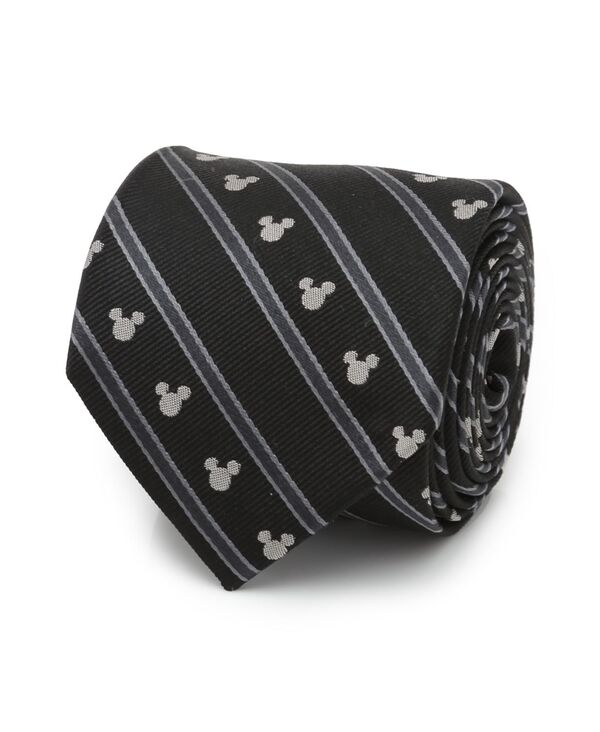 ディズニー  【送料無料】 ディズニー メンズ ネクタイ アクセサリー Men's Mickey Mouse Stripe Tie Black