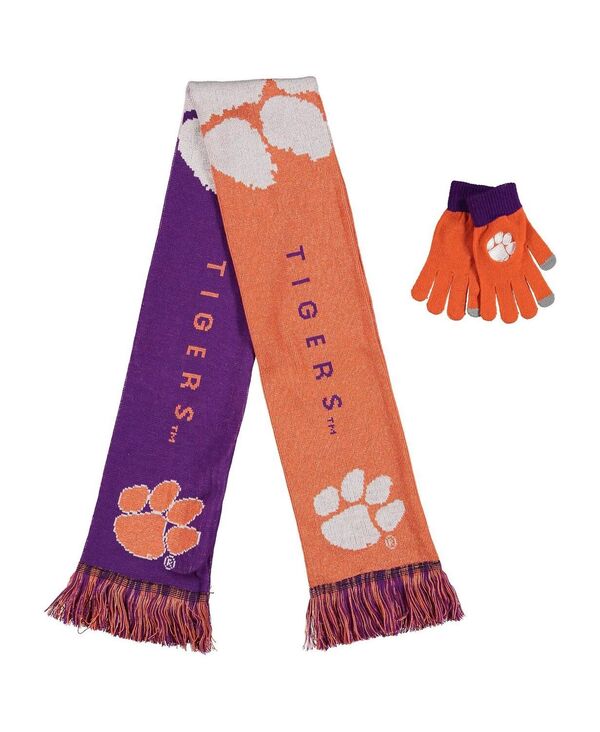 【送料無料】 フォコ メンズ 手袋 アクセサリー Clemson Tigers Glove and Scarf Combo Set Orange, Purple