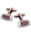 yz [i Tbg Y JtX{^ ANZT[ Sutton by Men's Stainless Steel Copper and Rhodium Barrel Cuff Links Silver