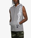 【送料無料】 エコー メンズ パーカー スウェット フーディー アウター Men 039 s Big and Tall Sleeveless Star Hoodie Gray Marle