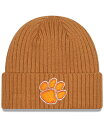 【送料無料】 ニューエラ メンズ 帽子 アクセサリー Men's Light Brown Clemson Tigers Core Classic Cuffed Knit Hat Light Brown