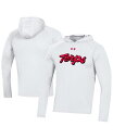 【送料無料】 アンダーアーマー メンズ Tシャツ トップス Men 039 s White Maryland Terrapins School Logo Raglan Long Sleeve Hoodie Performance T-shirt White