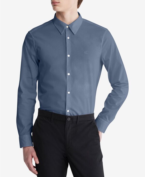 カルバン・クライン 【送料無料】 カルバンクライン メンズ シャツ トップス Men’s Slim-Fit Refined Button-Down Shirt Infinity