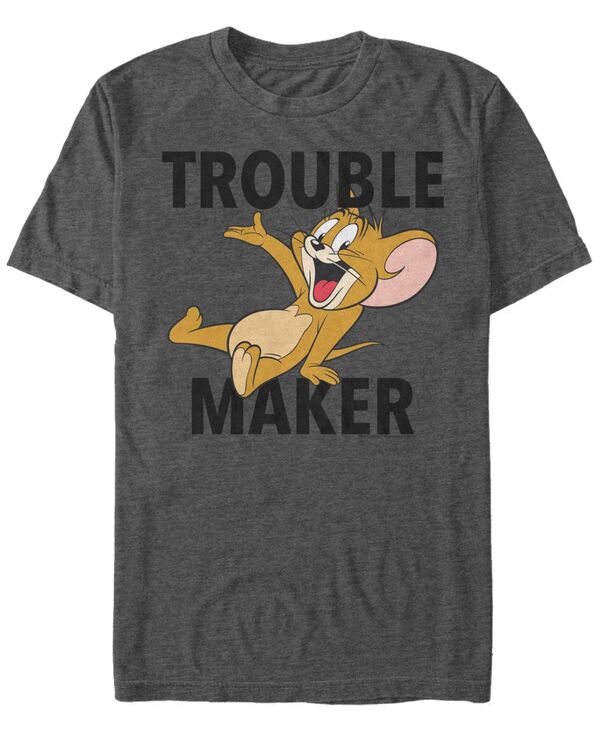 【送料無料】 フィフスサン メンズ Tシャツ トップス Men 039 s Tom Jerry Trouble Maker Short Sleeve T-shirt Charcoal Heather