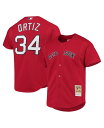  ミッチェル&ネス メンズ シャツ トップス Men's David Ortiz Red Boston Red Sox Cooperstown Collection Mesh Batting Practice Jersey Red