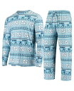 【送料無料】 コンセプツ スポーツ メンズ ニット・セーター アウター Men's Carolina Blue North Carolina Tar Heels Ugly Sweater Knit Long Sleeve Top and Pant Set Carolina Blue