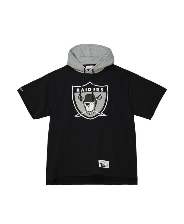 【送料無料】 ミッチェル&ネス メンズ パーカー・スウェット アウター Men's Black Las Vegas Raiders Postgame Short Sleeve Hoodie Black
