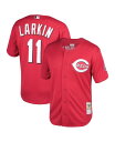 バリー 【送料無料】 ミッチェル&ネス メンズ シャツ トップス Men's Barry Larkin Red Cincinnati Throwback Reds Cooperstown Mesh Batting Practice Jersey Red