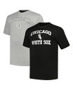 【送料無料】 プロファイル メンズ Tシャツ トップス Men's Black Heather Gray Chicago White Sox Big and Tall T-shirt Combo Pack Black, Heather Gray