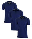 【送料無料】 ギャラクシーバイハルビック メンズ ポロシャツ トップス Men's Dry Fit Moisture-Wicking Polo Shirt Pack of 3 Navy