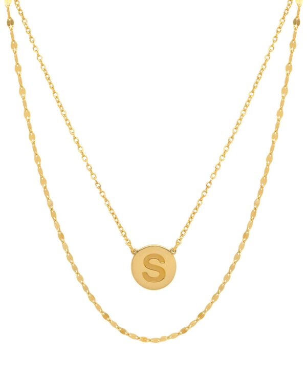 yz W[j xj[j fB[X lbNXE`[J[Ey_ggbv ANZT[ Initial Disc Layered Pendant Necklace in 18k Gold-Plated Sterling Silver S