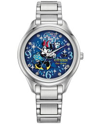 【送料無料】 シチズン レディース 腕時計 アクセサリー Eco-Drive Women's Disney Disco Minnie Mouse Stainless Steel Bracelet Watch 37mm Silver-tone