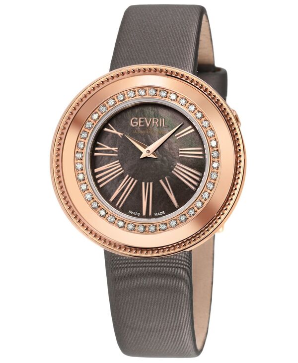 【送料無料】 ジェビル レディース 腕時計 アクセサリー Women's Gandria Bronze Gray Leather Watch 36mm Rose