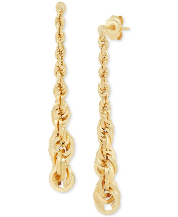 yz C^A S[h fB[X sAXECO ANZT[ Graduated Rope Linear Earrings in 14k Gold 1 1/2 inch Yellow Gold