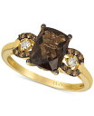 【送料無料】 ル ヴァン レディース リング アクセサリー Gemstone & Diamond Ring in 14k Rose Gold or 14k Yellow Gold Chocolate Quartz