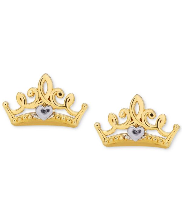 yz fBYj[ fB[X sAXECO ANZT[ Children's Princess Crown Stud Earrings in 14k Gold Yellow Gold