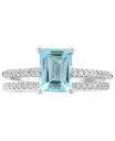 【送料無料】 エフィー レディース リング アクセサリー Gemstone Bridal by EFFY&reg; Aquamarine (1-3/8 ct. t.w) & Diamond (1/3 ct. t.w.) Ring in 18k White Gold Aquamarine