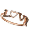 【送料無料】 ル ヴァン レディース リング アクセサリー Chocolate Diamond (1/10 ct. t.w.) & Vanilla Diamond Accent Love Ring in 14k Rose Gold Rose Gold